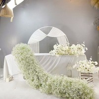 Bouquet de fleurs artificielles en plastique Gypsophila fait main pour décoration de mariage et de scène nuptiale