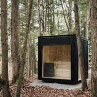 Sauna Triunity haut de gamme, sur mesure, en cèdre rouge canadien/huile de pin, sauna traditionnel extérieur en bois avec bain froid