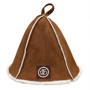 Chapeau de sauna en feutre de laine de luxe - Réutilisable, doux, broderie personnalisée, nouvelle arrivée, casquette de spa haut de gamme pour hôtel et cadeau - Product Image 1