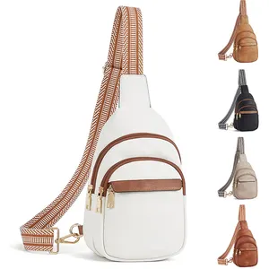 2023 PU Fashionable Waterproof Fanny Pack Crossbody Utility Crossbody Sling Bag Leather Women Sling Belt Bag