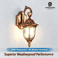 Lampe murale LED vintage d'extérieur en aluminium moulé, étanche IP54, pour jardin, balcon, style européen, luminaire décoratif pour villa