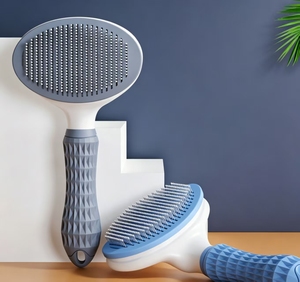 Brosse pour animaux de compagnie avec mécanisme de pression à une touche pour éliminer les poils lâches, adaptée aux chiens et aux chats, brosse spécialisée pour chats, accessoire pour animaux de compagnie - Product Image 4