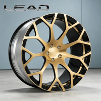 جنوط سيارات LEAD جديدة مخصصة من سبائك الألومنيوم المطروقة مقاس 17-24 بوصة مطلية بالبودرة باللون الذهبي/الأسود-الذهبي