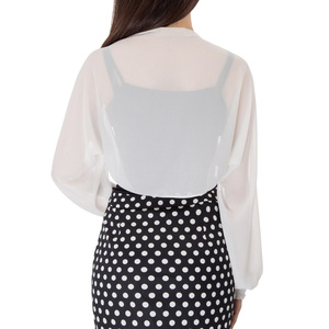 Boleros Ligeros de <span class=keywords><strong>Gasa</strong></span> con Frente Abierto y Manga Larga para <span class=keywords><strong>Mujer</strong></span> - Product Image 4