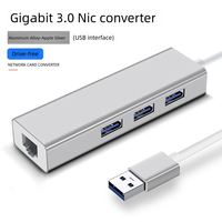 Precio más bajo 4 en 1 Tarjeta de red de computadora USB C Tipo C a LAN RJ45 Ethernet 100M adaptador con 3 puertos USB HUB