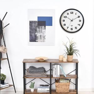 Modern Decorative Plastic <b>Silver</b> Frame Quartz Needle Wall <b>Clock</b> with Traditional Design Silent Sweep Movement Round 12 Inch - Product Image 5