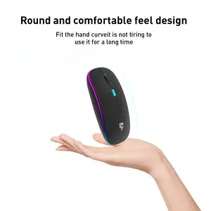 OEM Custom 2.4 Mouse Bluetooth 5.0 Wireless Mouse Office Silent RGB Backlight Rechargeable Gaming Mouse Mini For Laptop Computer