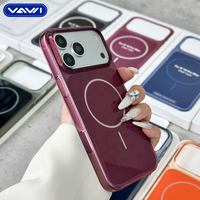 Coque de téléphone magnétique rigide VAWI B412 pour iPhone 17 Pro Max, anti-rayures, avec emballage, compatible charge sans fil, pour iPhone 18