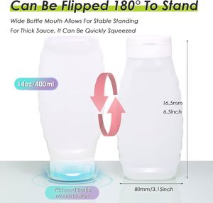 Wholesale Upside Down Convert Plastic Squeeze Bottle for Ketchup Honey Hot Sauce & <b>Jelly</b> with Flip Top Cap 373ml - Product Image 3