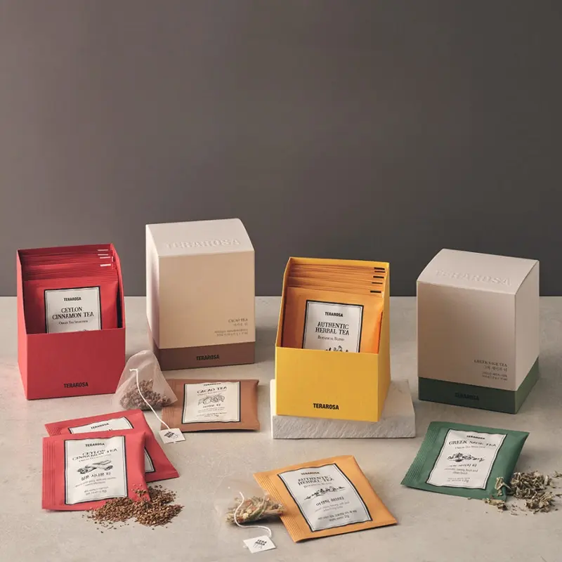 Sac de 10 boîtes d'emballage de produits de thé en vrac pour café recyclables boîte d'emballage de thé universelle de forme irrégulière