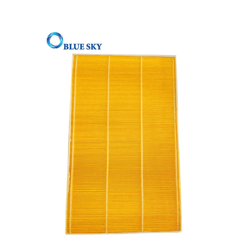 Customized Yellow Wood Pulp Paper Material Panel Filter For Air Purifier Parts