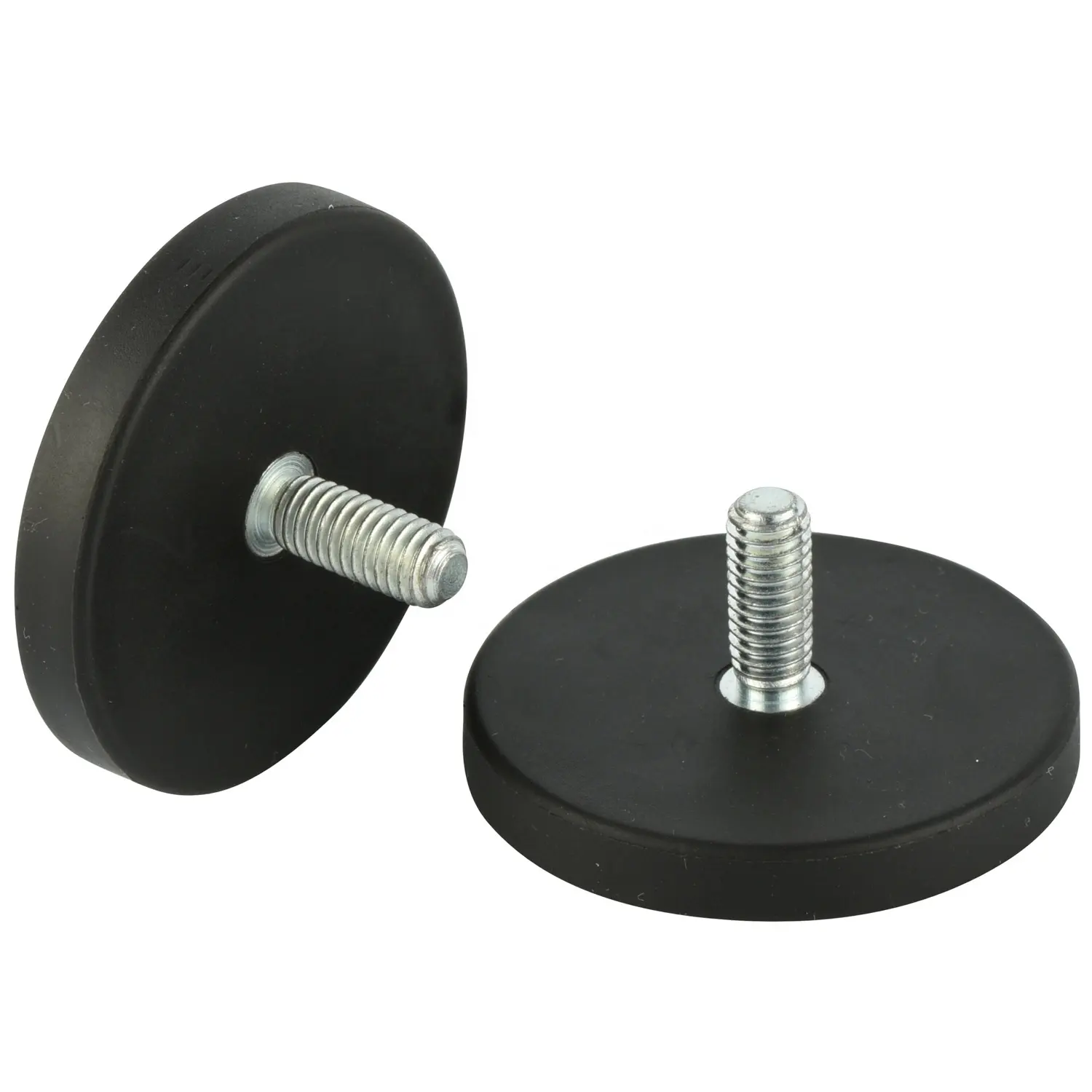 High Quality Black Or Custom Rubber Pot Magnets With Threaded Holes M6 M8
