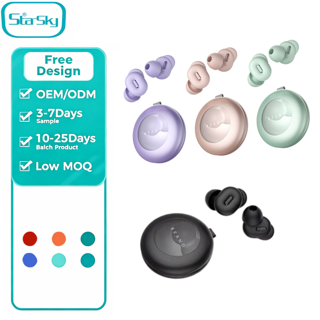 Custom Logo EN352 Silicone Earplugs 23dB SNR 4 Sizes Reusable Ear Plugs for Side Sleeping Travel Motorcycle Hearing Protection