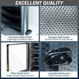 Vitrine miniature pour figurines d'<span class=keywords><strong>action</strong></span>, cadre en alliage d'<span class=keywords><strong>aluminium</strong></span>, matériau MDF, vitrines avec 6 plateaux pour le transport et la protection - Product Image 2