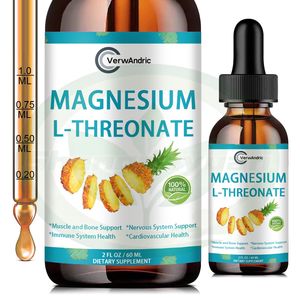 OEM 마그네슘 L-Threonate 구강 액체 방울 보충제 Apigenin 레몬 밤 수면 메모리 진정 뇌 신경 근육 지원 60ml - Product Image 1