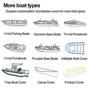 Housse de bateau robuste en polyester marin 600D imperméable, protection solaire UV et <span class=keywords><strong>pluie</strong></span> pour l'extérieur - Product Image 4