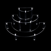 Rehausseurs de cupcakes transparents personnalisés OEM à 3 niveaux Support de table à dessert demi-lune portable Organisateur de présentation en acrylique demi-cercle épais
