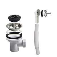 TALEA Fregadero de cocina de acero inoxidable Mini cesta Colador Tapón Fregadero de residuos Kit de residuos (70MM * H75mm) con desbordamiento de la XJ133C010-U