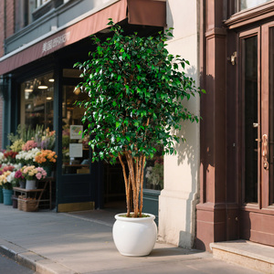 Decoración <span class=keywords><strong>interior</strong></span> suave de estilo nórdico, árboles grandes y plantas en maceta, simulación de plástico de suelo a suelo, Planta artificial verde - Product Image 5