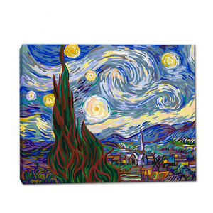 Dipinto Acrilico Creativo <span class=keywords><strong>Notte</strong></span> <span class=keywords><strong>Stellata</strong></span>, Kit Fai-da-Te per Dipingere con i Numeri, Paesaggio di <span class=keywords><strong>Van</strong></span> <span class=keywords><strong>Gogh</strong></span> con Pennelli - Product Image 1