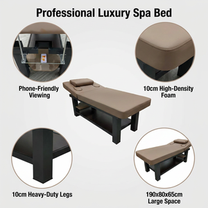 Table de massage multifonctionnelle pas chère, lit de tatouage et de pose de cils marron, tables de soin du visage, tables de massage spa beauté pliantes - Product Image 3