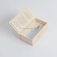 Boîte en carton rectangulaire beige à ouverture rabattable avec étui, doublure en mousse EVA personnalisée, emballage de luxe pour sérum pour la peau, huile parfumée de 30 ml