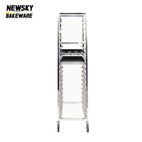 Chariot de rangement à 20 niveaux en acier inoxydable pour plateaux de cuisson, avec roulettes, pour refroidissement et stockage en cuisine commerciale et boulangerie