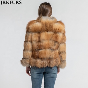 Jancoco giacca invernale in <span class=keywords><strong>pelliccia</strong></span> calda spessa <span class=keywords><strong>cappotto</strong></span> in vera <span class=keywords><strong>pelliccia</strong></span> di volpe rossa per donna - Product Image 6