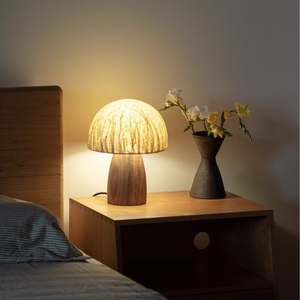 Lámpara de Hongo para Dormitorio y Estudio, Arte en Madera de Estilo Japonés <span class=keywords><strong>Chabi</strong></span> Simple Hecho a Mano, Lámpara de Mesa Pequeña - Product Image 4
