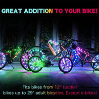 Luces de rueda Led impermeables coloridas para bicicleta, cadena de luces de rueda de bicicleta para conducción nocturna, tira de luces de anillo de rueda RGB