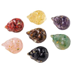 Patung Hewan Resin Batu Kristal Alami yang Dihancurkan dengan Lem Tetes, Patung Kucing Tidur dari Batu Kristal yang Dihancurkan, Kerajinan Hiasan Mobil - Product Image 6