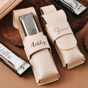 Cross-border similar PU leather harmonica case, portable single harmonica bag, laser engraved harmonica case - Product Image 3