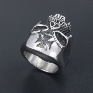 แหวนผู้ชายรูปหัวกะโหลกเหล็กไทเทเนียม SA825 ของขวัญเครื่องประดับแฟชั่น - Product Image 3