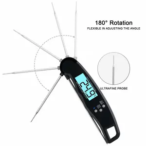 Kitchen Thermometer Folding Probe Thermometer With Back Light Waterproof