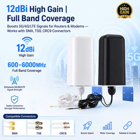 Antena Omnidireccional Vertical 5G 4G LTE de 12dBi de Alta Ganancia 600-6000MHz, Cilindro Impermeable TS9 CRC9 para CPE Router Booster