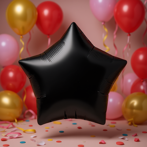 Ballon en forme d'étoile Party Love, 19 pouces, noir, en feuille métallique, pour fêtes, décorations d'anniversaire et de remise de diplôme - Product Image 2