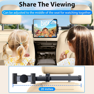 Flexible Alloy+Plastic <b>Car</b> Seat Headrest Hook Magnetic Phone <b>Tablet</b> <b>Holders</b> Stretchable Adjustable Anti-Slip Stable 360 Rotation - Product Image 6