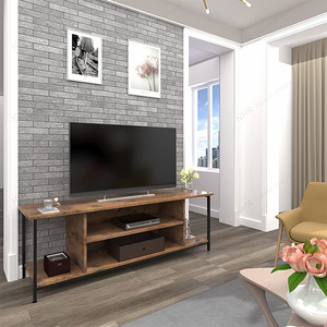 Unique Design Rustic <strong>Brown</strong> and Black Mirror <strong>Tv</strong> Stand <strong>Unit</strong> - Product Image 4