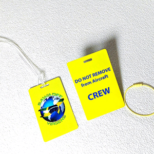 最低注文数なしのプロの航空パイロット・フライトクルー向け、環境に優しいプラスチック製タグラベル、透明ストラップ、シルクスクリーン印刷、販促用 - Product Image 1