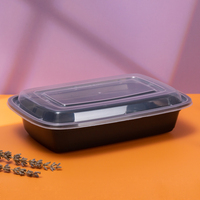 Envases de Plástico Desechables para Llevar, Contenedor Desechable para Almuerzo, Contenedor de Plástico para Alimentos Apto para Microondas