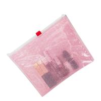 Pochette zippée transparente en plastique pour cosmétiques, sacs de couleur avec fermeture éclair, logo de soins de la peau, pochette zippée coulissante pliable, pochette à bulles pour envoi postal