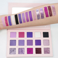 Palette d'ombres à paupières violettes avec logo personnalisé, meilleure revue, Palette d'ombres à paupières de maquillage à haute teneur en pigments de marque privée