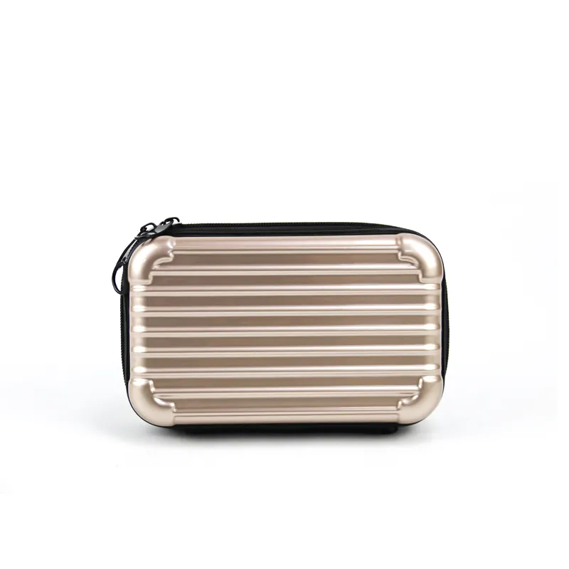 حقيبة مكياج مخصصة ABS حقيبة لتخزين أدوات التجميل ضد الصدمات بسحاب محمول حقيبة لتخزين أدوات التجميل