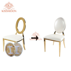 Housse de <span class=keywords><strong>coussin</strong></span> de chaise en velours interchangeable décorative pour chaise à dossier en acier inoxydable doré - Product Image 3