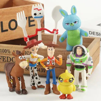 7 unids/set plástico Woody Toy Story Toy Jessie Buzz Light Year Aliens Anime Juguetes figura de acción juguetes para niños