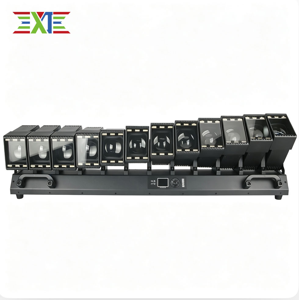 XJ Led Wave Bar Wash Light Pxl Curve 12-Bar IP20 RGBW 4-in-1 DMX512 Aluminum Alloy for Music Festivals Concerts Events