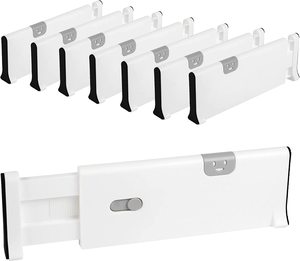 Adjustable Plastic Drawer Dividers Organizer Expandable Separator for Kitchen Bedroom Bathroom Storage