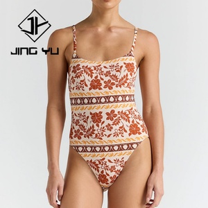 ชุดว่ายน้ำดีไซน์เนอร์จากโรงงาน ชุดว่ายน้ำหรูหราสไตล์โบฮีเมียน ชุดว่ายน้ำพิมพ์ลาย ชุดว่ายน้ำไนลอนรีไซเคิลสั่งทำพิเศษ ชุดว่ายน้ำวันพีซสำหรับผู้หญิง - Product Image 4