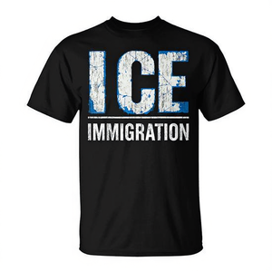 T-shirt retrò Ice Immigration nera da uomo taglia grande - Product Image 2