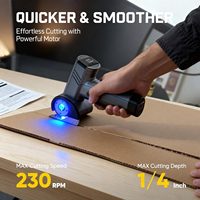Ciseaux électriques sans fil, coupe-carton avec lumière LED, coupe-boîte électrique rotatif rechargeable, pour cuir, tissu, tapis